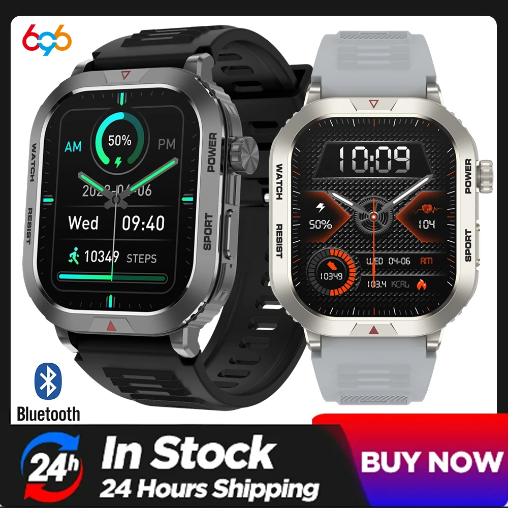

2.01' Outdoor Military Waterproof Smart Watches Men 300mAh Battery Heart Rate Sports Fitness Watches Blue tooth Call Smartwatch