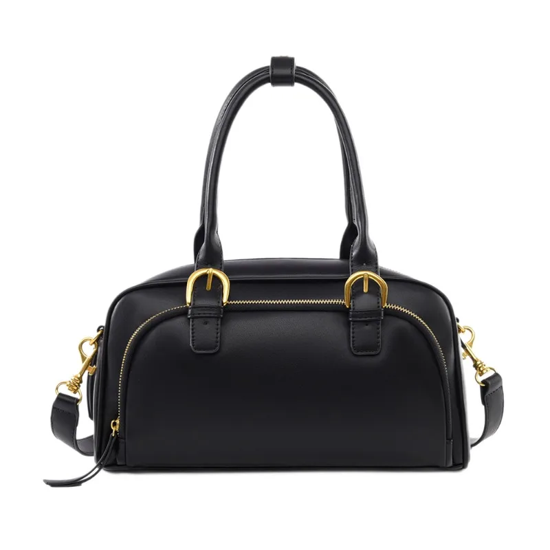 

New Retro Bowling Handbag for Women Fashionable Large-capacity Commuting Single-shoulder Crossbody Bag Daily Commuter Office