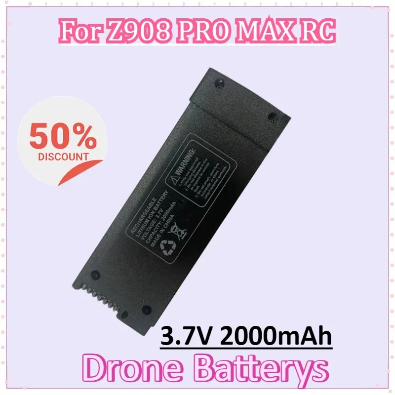 

Z908 Pro 3.7V 2000mAh Drone Batterys for Z908 PRO MAX RC Plane Z908 MAX Black Rechargeable Battery Accessories Parts