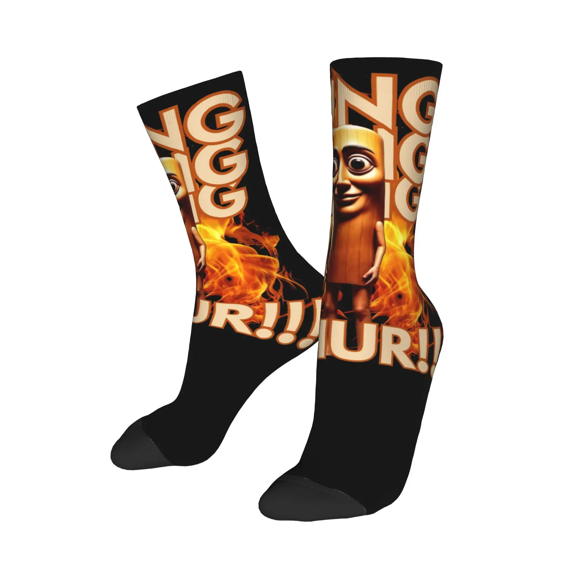 

Casual Unisex Crew Socks Tung Tung Tung Sahur Italian Brainrot Merchandise Soft Non-slip Dress Socks