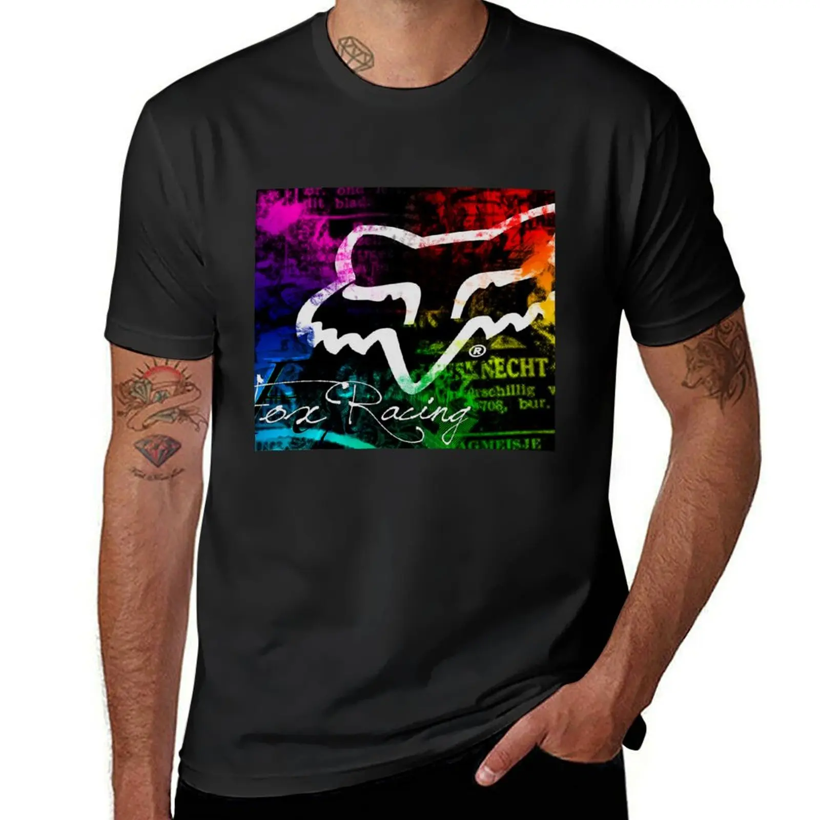 Paint splatter Racing merch braap mixed colors T-Shirt funnys oversized customs men clothes