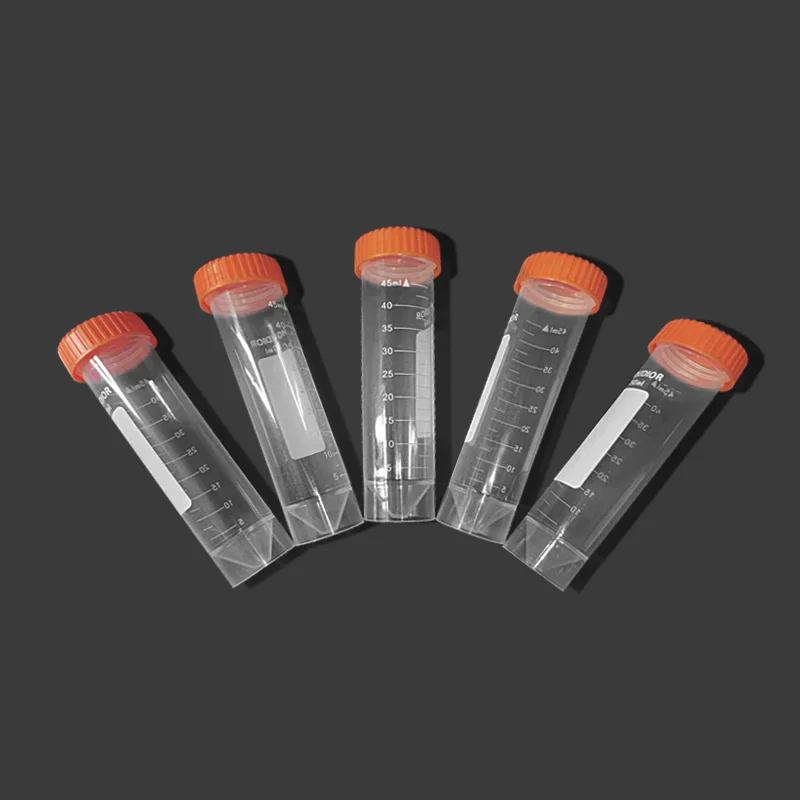 25Pcs 50ml Flat Bottom Centrifuge Tube Plastic Centrifugal Tubes with Scale Screw Cap Free-standing Laboratory Analysis Supplies