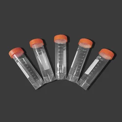 25Pcs 50ml Flat Bottom Centrifuge Tube Plastic Centrifugal Tubes with Scale Screw Cap Free-standing Laboratory Analysis Supplies