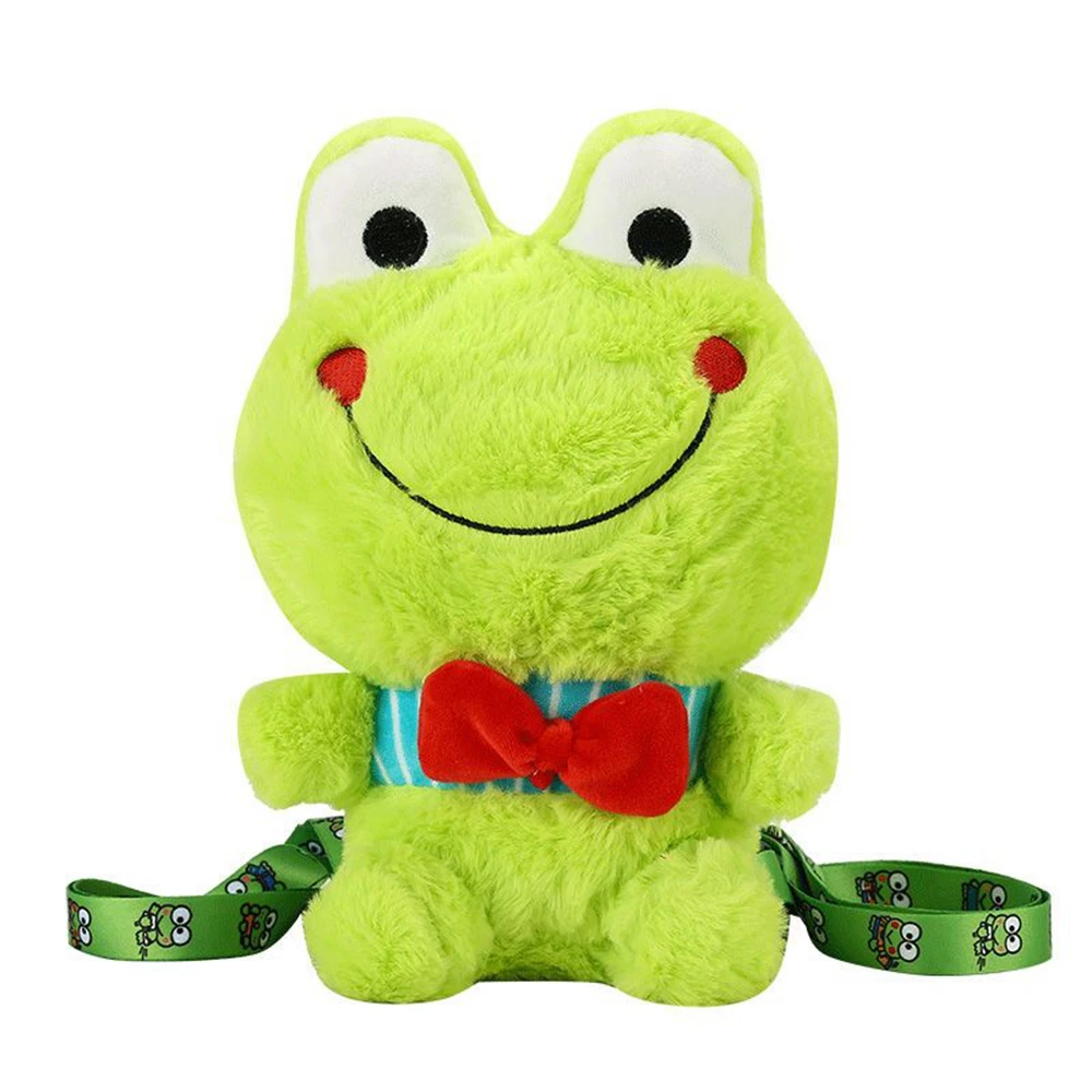 22CM New Cute Girl Plush Backpack Green Cartoon Frog Figure Backpack Female Children Student Birthday Christmas Gift