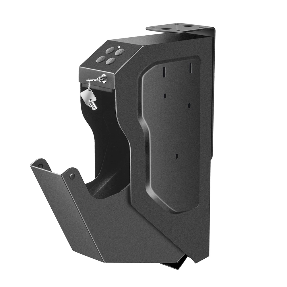 OSPON Keypad Bedside Gun Safe for Handgun, Quick Access Pistol Safe | Keypad and backup key access