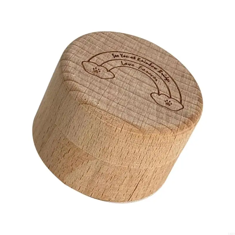 Y88D مجموعة واحدة من حامل أسنان الطفل الخشبي الطبيعي مع صندوق أكريليك شفاف #5