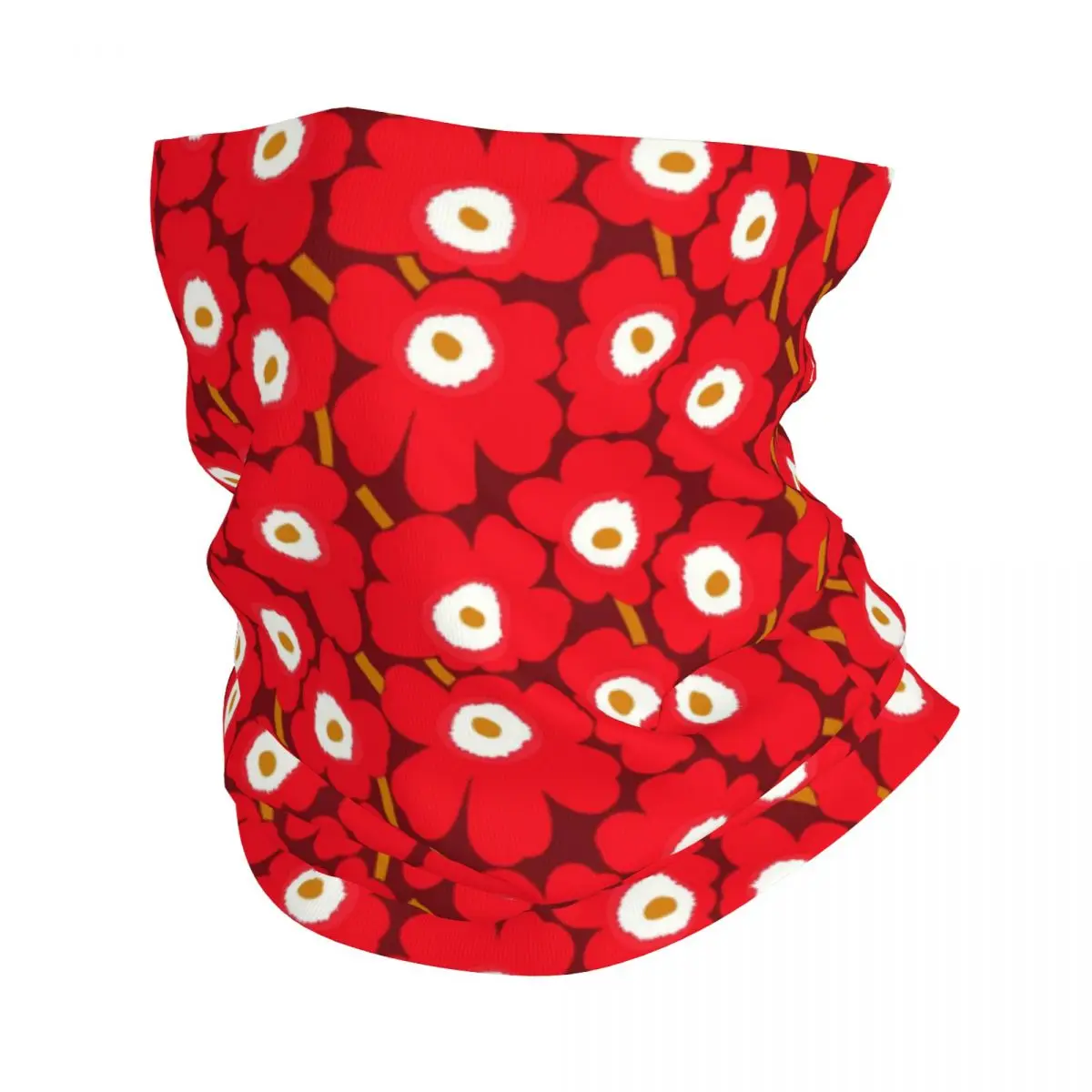 Custom Colorful Flower Floral Little Poppy Winter Headband Neck Warmer Men Women Hiking Running Tube Scarf Face Bandana Gaiter