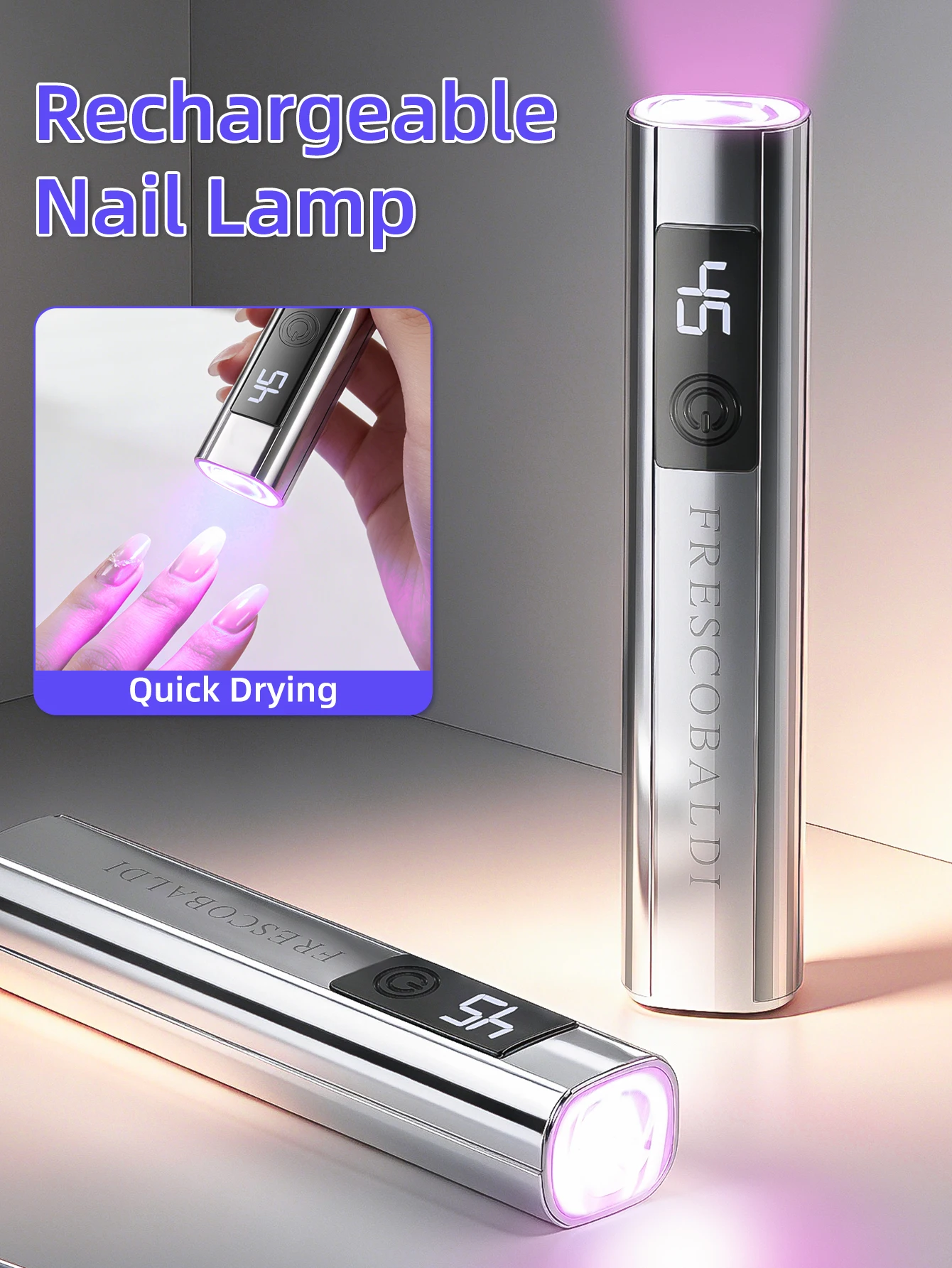 1Pc Mini On-Screen Display Handheld Nail Art UV Lamp For Gel Nails, Mini Nail Light, Portable LED Nail Lamp, USB Nail Dryer