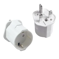 European EU To UK Plug Adapter Standard Euro 250V EU Plug To UK Electrical Socket Power Adapter Electrical Socket Outlet