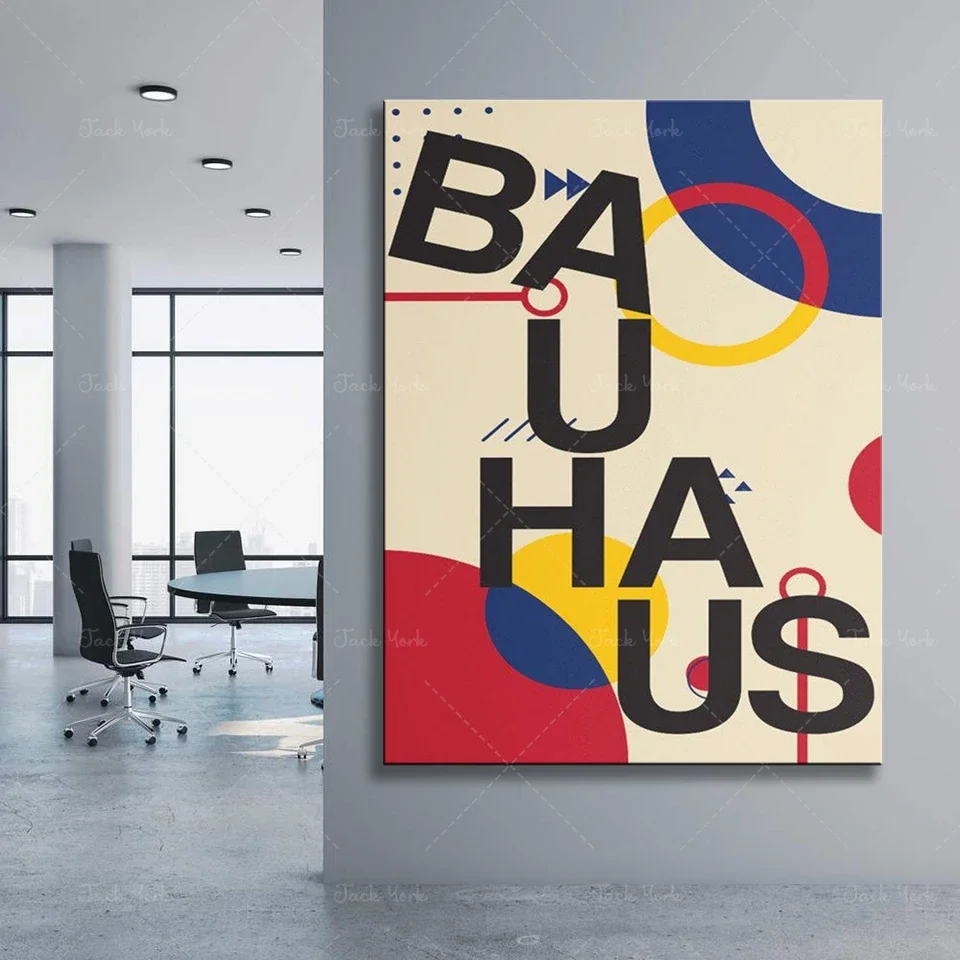 Bauhaus Exhibition Poster Vintage Design Art Print Minimalist Shapes Artwork Industrial Art Painting Retro Home Office Decor