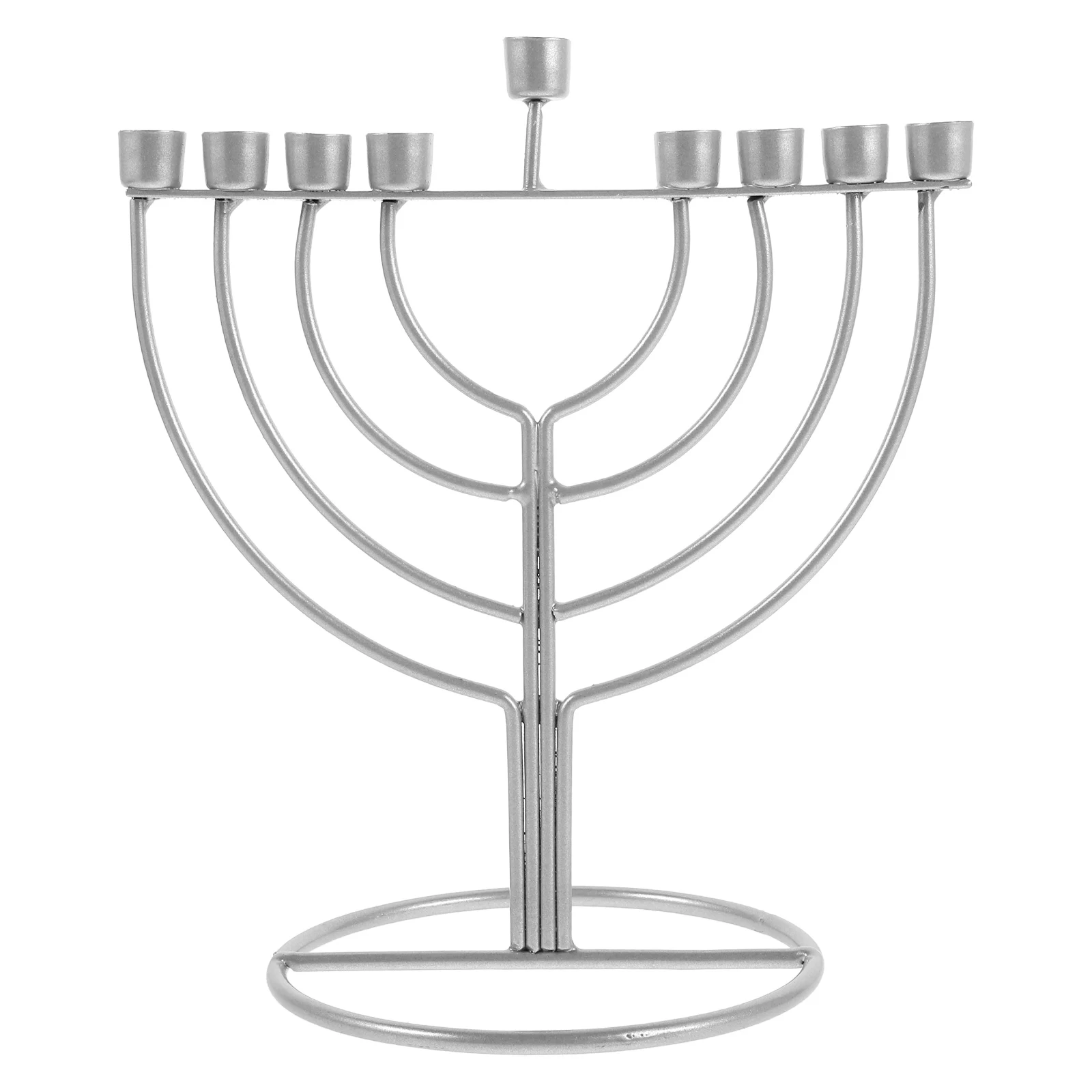 

-Branch Hanukkah Holder Alloy Pillar Stand for Tabletop Religious Jewish Festival Decor Metal Candlestick