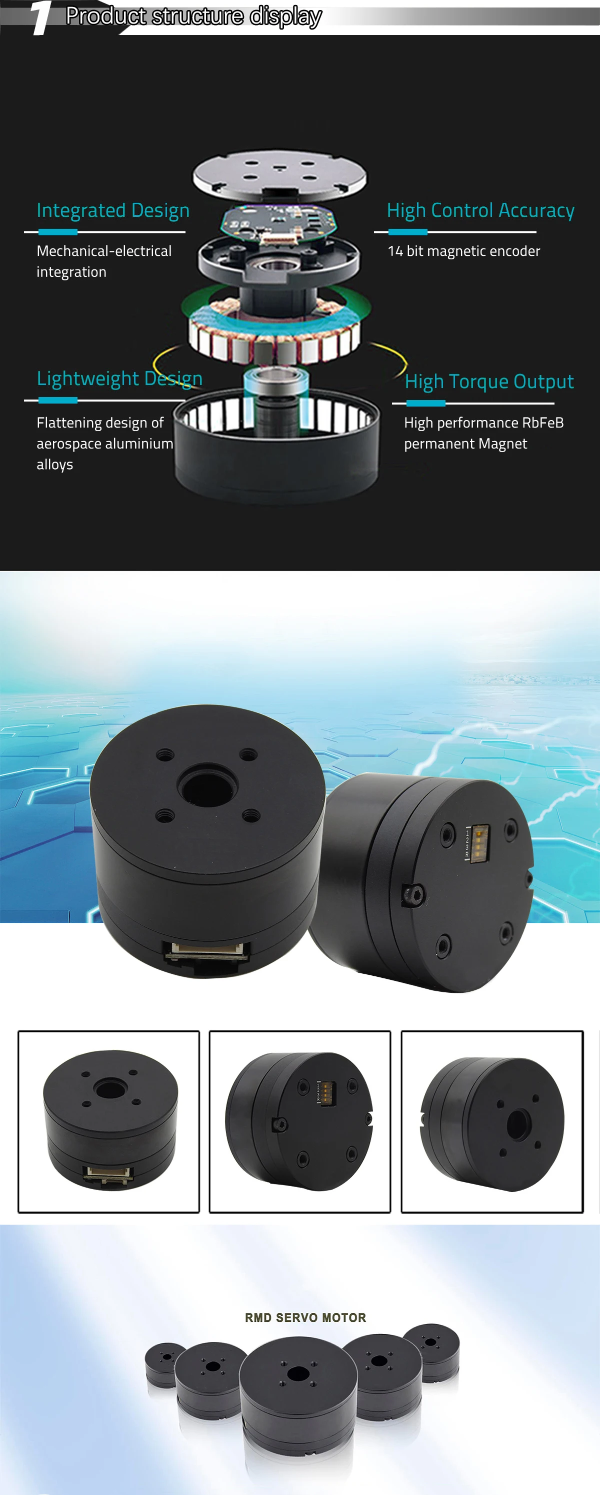 มอเตอร์โรเตอร์ภายนอกแบบกำหนดเองของ Faradyi ขนาดเล็ก 11 มม. 12V มอเตอร์แบบขับเคลื่อนโดยตรง BLDC สำหรับแขนหุ่นยนต์