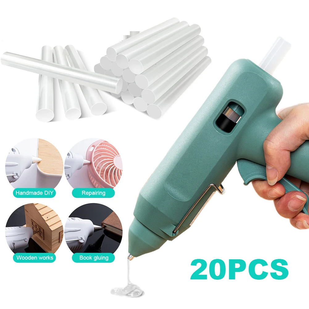 10/20Pcs Hot Glue Gun Sticks High Temperature Resistant 7mm Transparent Sticks Set Adhesive Transparent Hot Melt Gun Glue Sticks