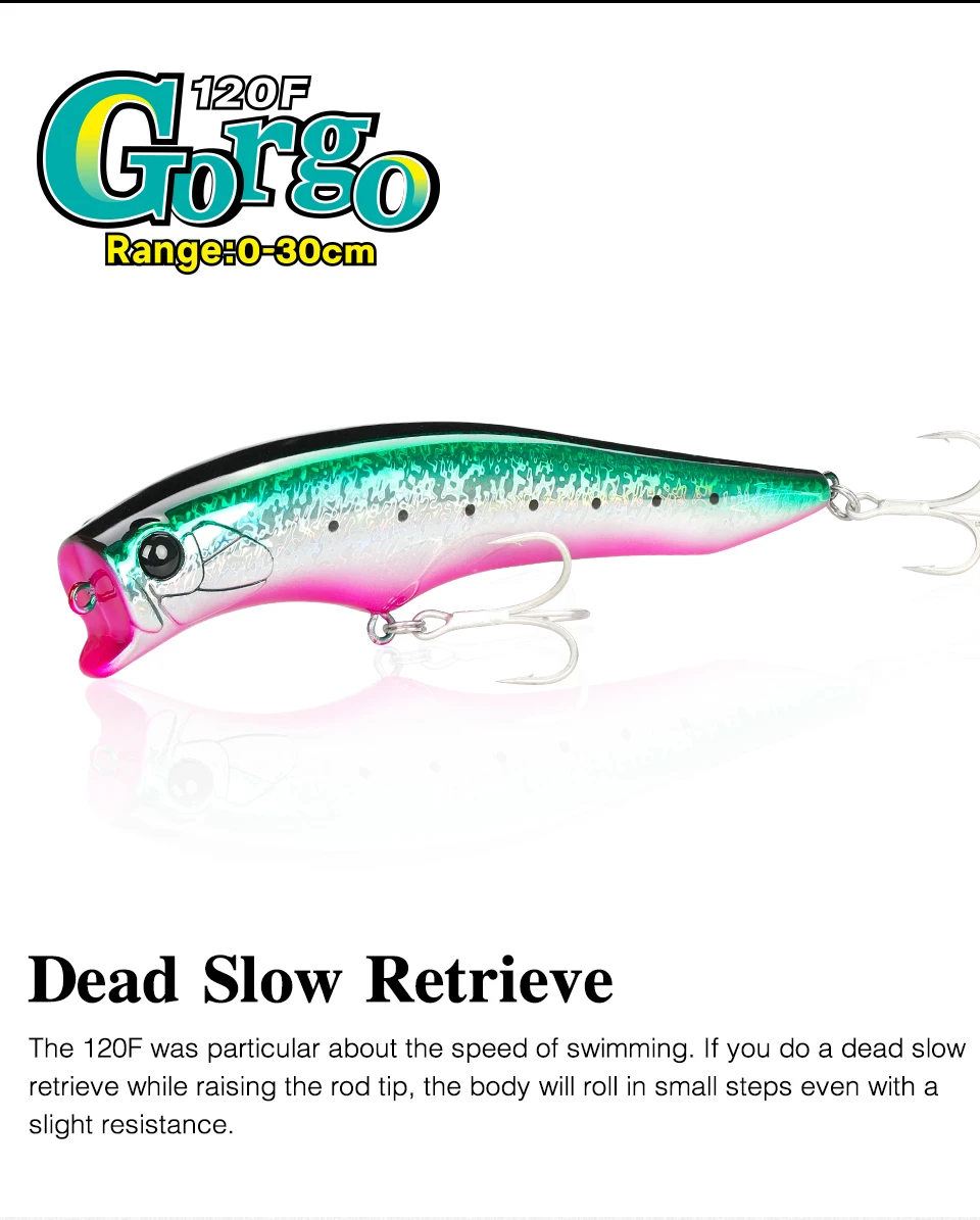 TSURINOYA 0-30 cm 120 mm 20 g schwimmender Minnow-Ultra-Langwurf-Strand-Angelköder GORGO 120F UV-Salzwasser-Flachbereich harter Köder – Detail 8