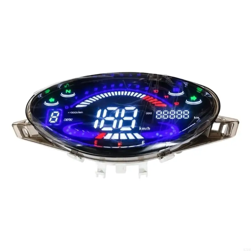 M76E Motorrad-Armaturenbrett-Ersatzgruppe mit LED-Digitalanzeigen, Kontrollleuchtenabschnitten, Kabelbaum und getönt – Detail 7
