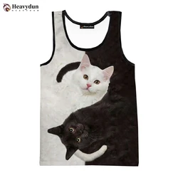 2023 New Fashion Cute Cat 3D Printed Tank Tops Men Women Summer Casual Sleeveless Shirts Hip Hop Streetwear Oversized Tops Tees