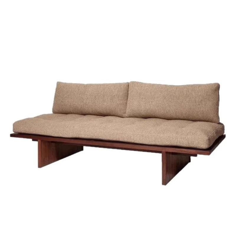 Wabi Sandy Wind Solid Wood Sofa Simple Meeting Leisure Chair Living Room Cafe Homestay Sofa Chair Modern Small Apartment