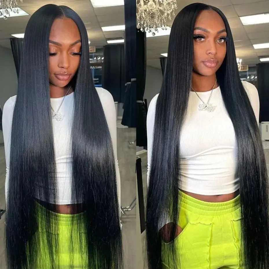 Bone Straight Lace Wigs Human Hair 180% Glueless Wig 30 32Inch 5x5 HD Transparent Lace Closure Wig 180% Easy Go Pre-Cut Hairline