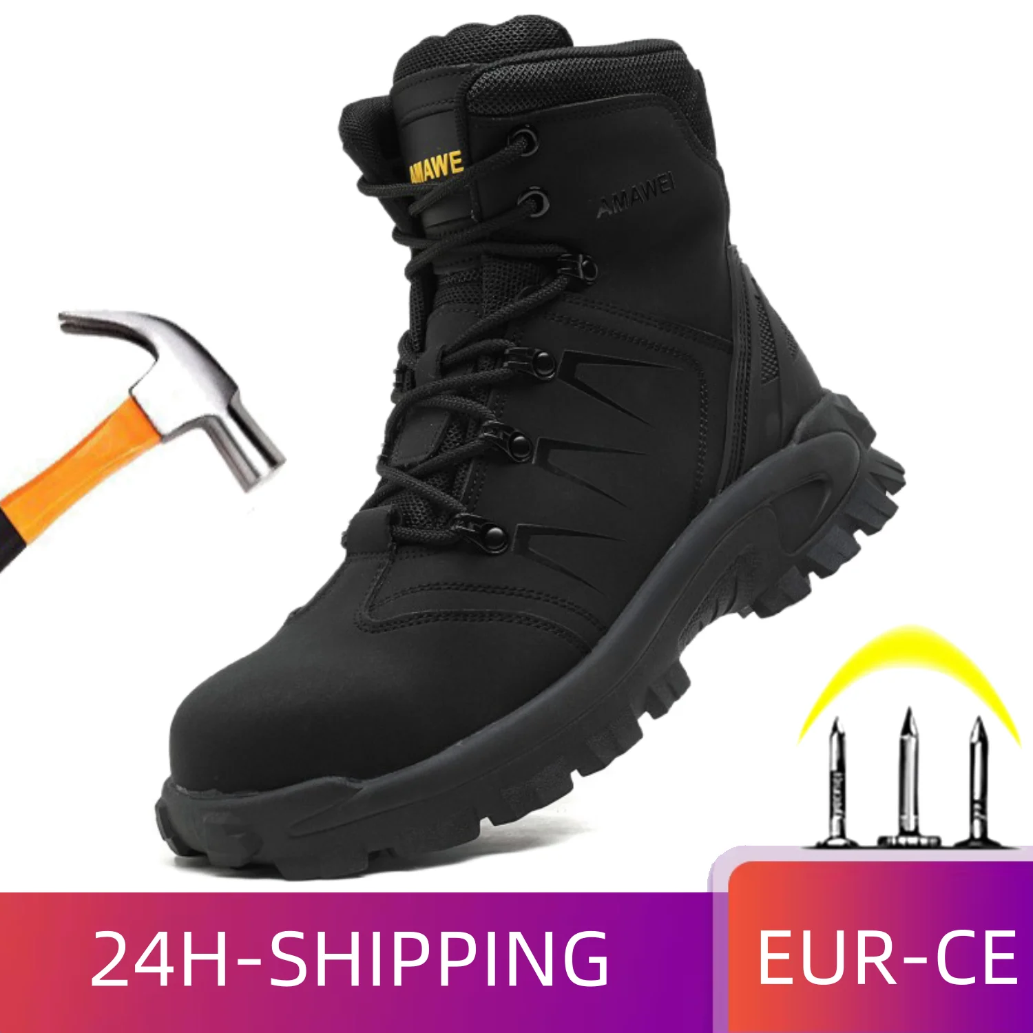 Water Proof Safety Work Shoes For Men Steel Head Comfortable New Boots Male Footwear Indestructible Construction Work Shoes