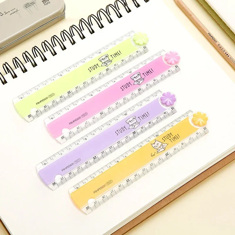 30 CM Kawaii Cute Kawaii Study Time Folding Ruler Multifunction DIY Drawing Rulers for Kids Students Office School Stationery