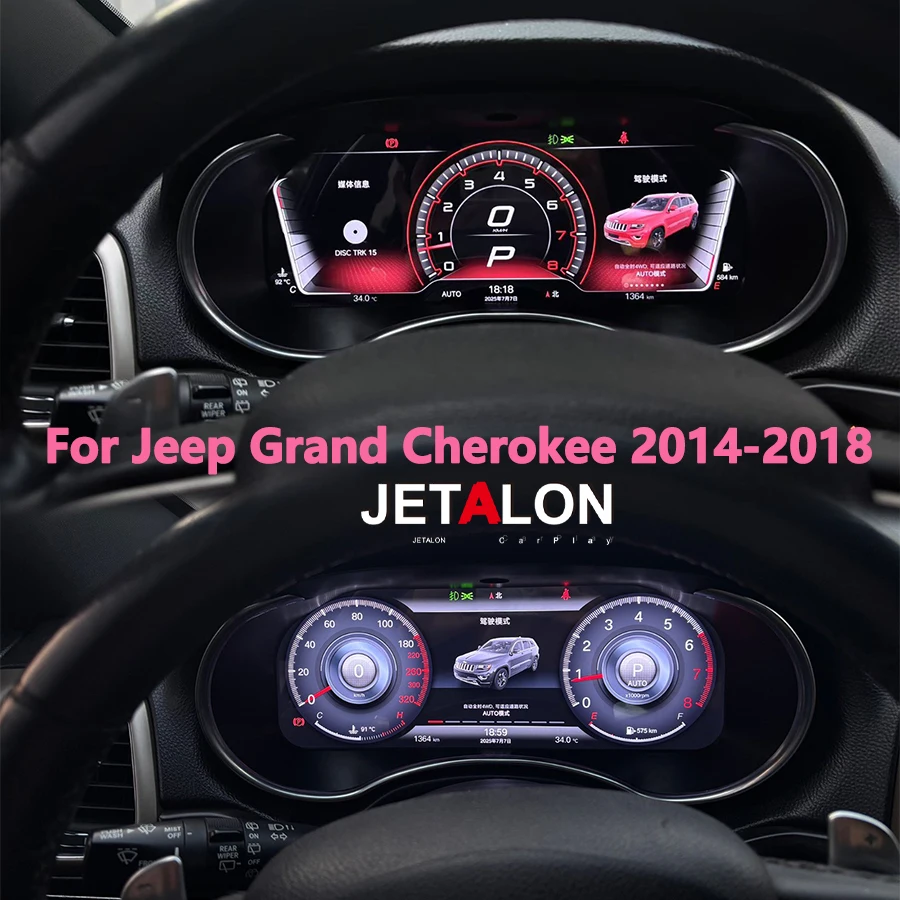 

Автомобильная ЖК-приборная панель для Jeep Grand Cherokee 2014-2018, приборная панель, приборная панель, приборная панель автомобиля/беспроводная CarPlay