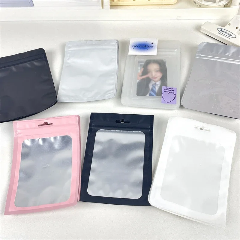 10PCS Card Photocard Storage Bag Color Matte Transparent Ziplock Bag Gift Packaging Bag Sticker Card Sleeve Packaging