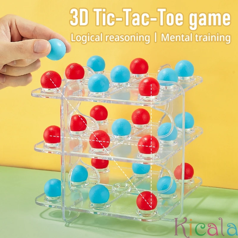 3D Tic TAC Toe Classic Board Game Reusable And Challenging Parent-Child Game  Family Entertainment Traditional Creative Game Toy