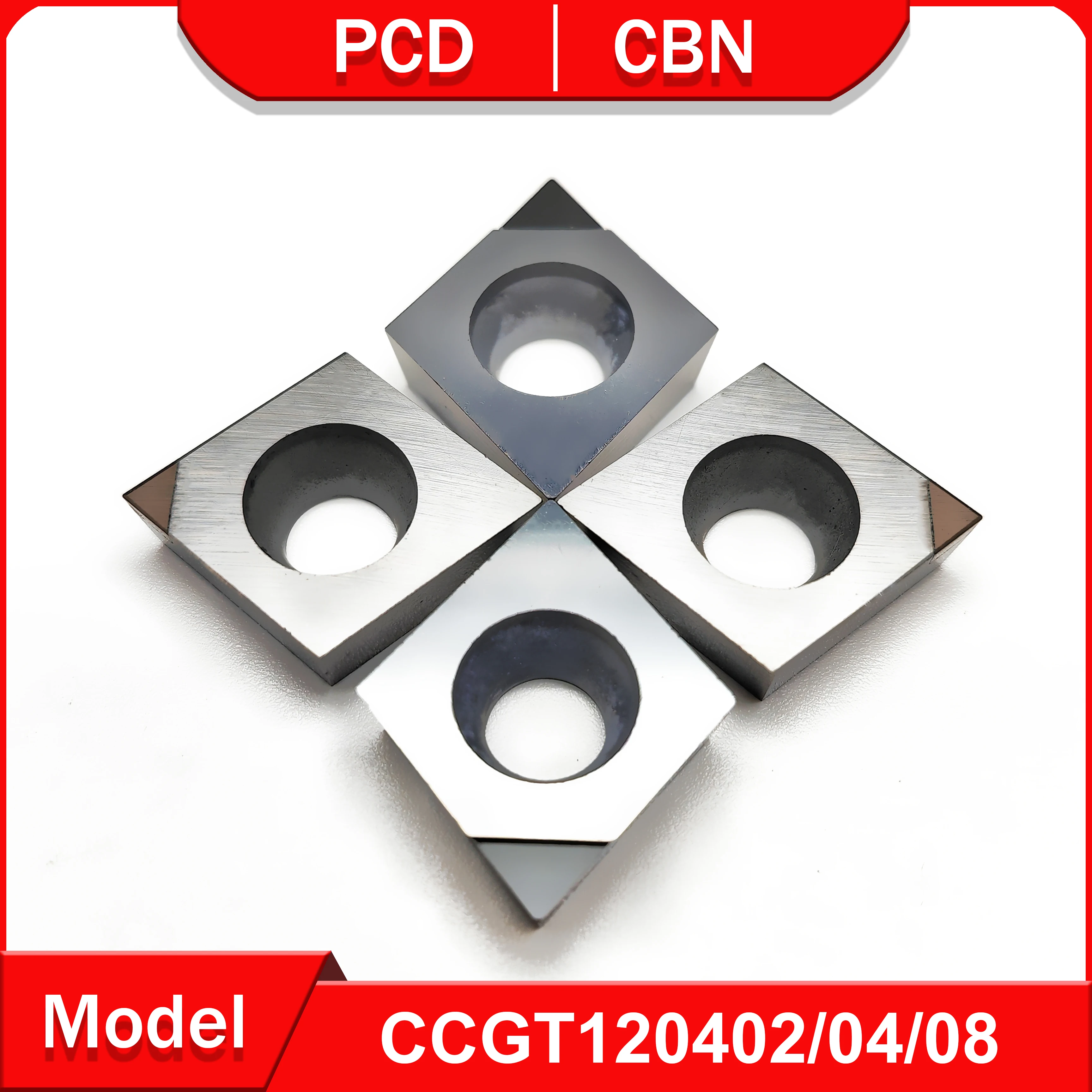 

2PCS CNC turning tool CCGT120402 CCGT120404 CCGT120408 CBN tool machining hard iron and cast steel PCD for aluminum copper CCGT