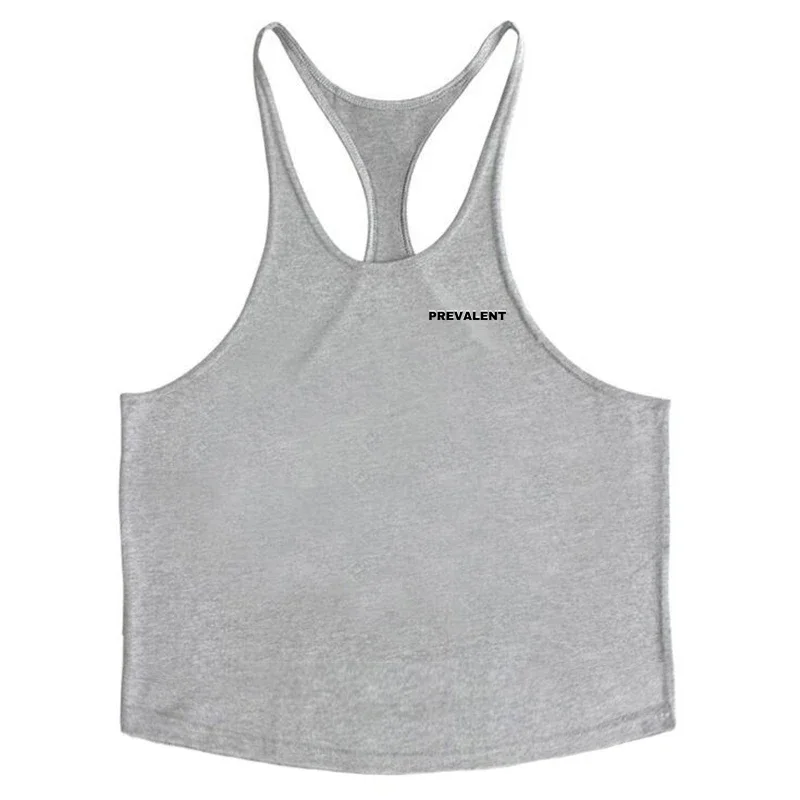 Customized DIY Brand Logo Cotton Y Back Bodybuilding Stringer Tank Top Men Gym Clothing Fitness Singlets Sports Sleeveless Shirt