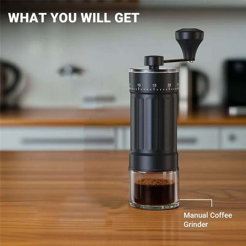 

WORTHOWN-Mini Manual Coffee Grinder With 40 Adjustable Settings,Hand Coffee Bean Mill With 30G Capacity,For Travel,Camping,Offic