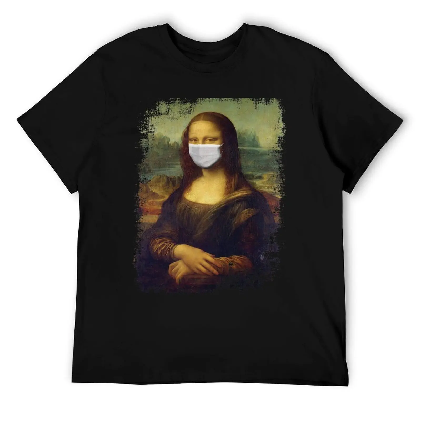 

Retro Vintage Mona Lisa With Mask T-Shirt man graphic t shirt t shirt custom print T-Shirt