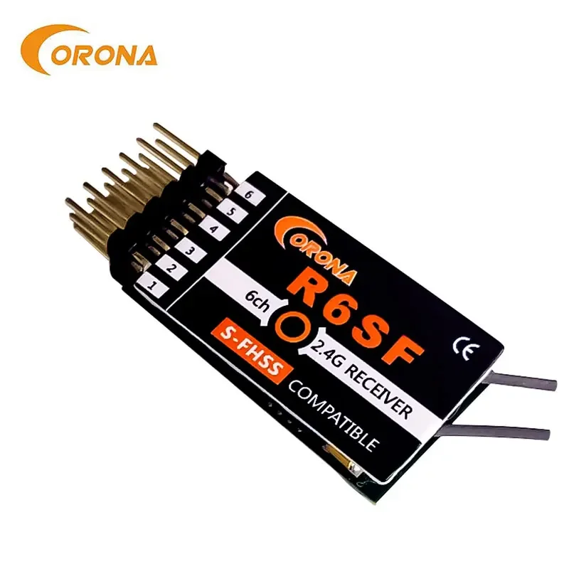 Corona R6SF 2.4GHz S-FHSS/FHSS Compatible 6Ch Micro Receiver for FUTABA T6J/T8J/T10/T14SG