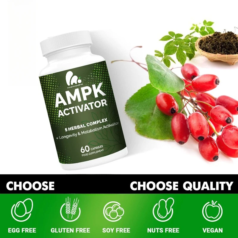 AMPK activator supplement, 5-in-1 60 capsules vegetarian capsules