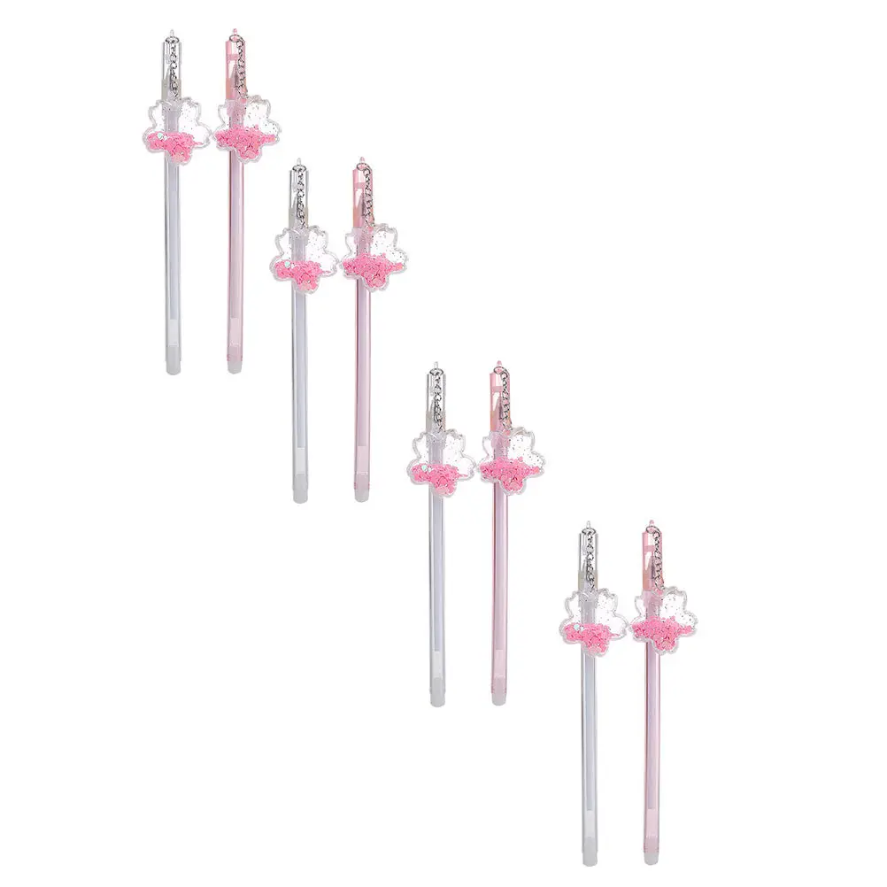 

8pcs Charm Gel Pens Sequins Writing Pen For School Office Study Multi-Function Portable Supply Household Sign Pen