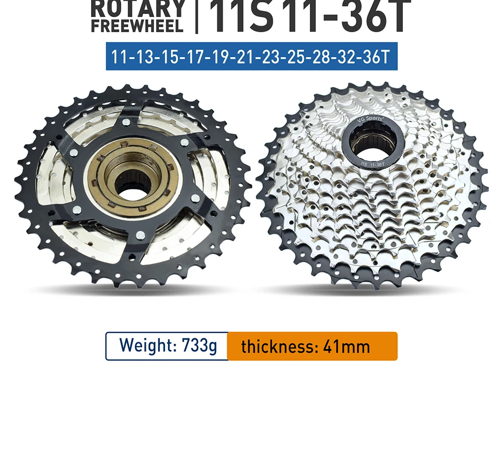 1 Stück VG Sports Bike Kettenrad 5/6/7/8/9/10/11-Gang Gewinde-Freilauf 14-28T 13-28/32T 11-32/36T Zahnräder kompatibel mit Rotary-Naben – Detail 20