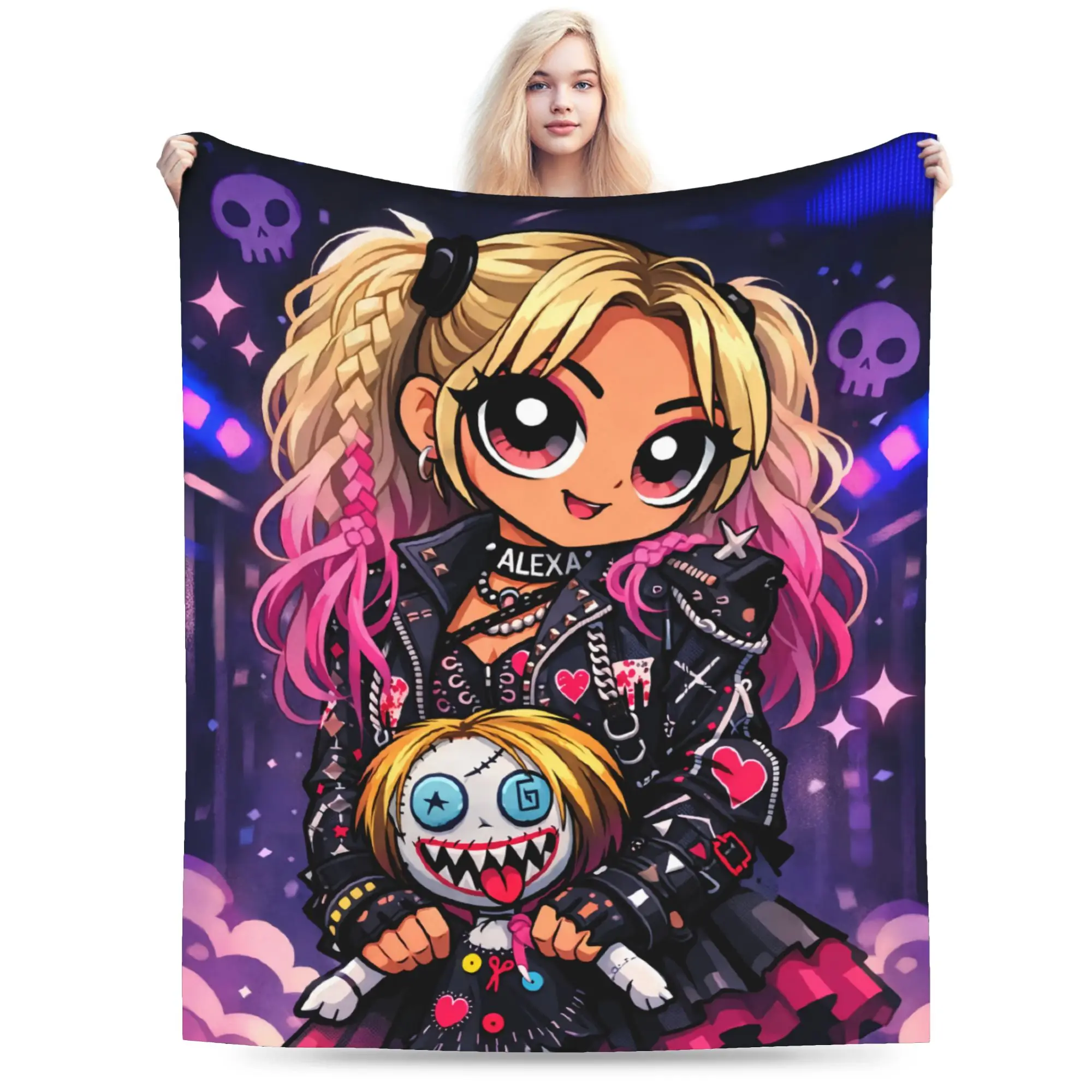 A-Alexa Bliss Printed Blanket For Men Women Super Soft Cozy Wrestler  Throw Blankets for Living Room 50x60 Inches Multiple Sizes