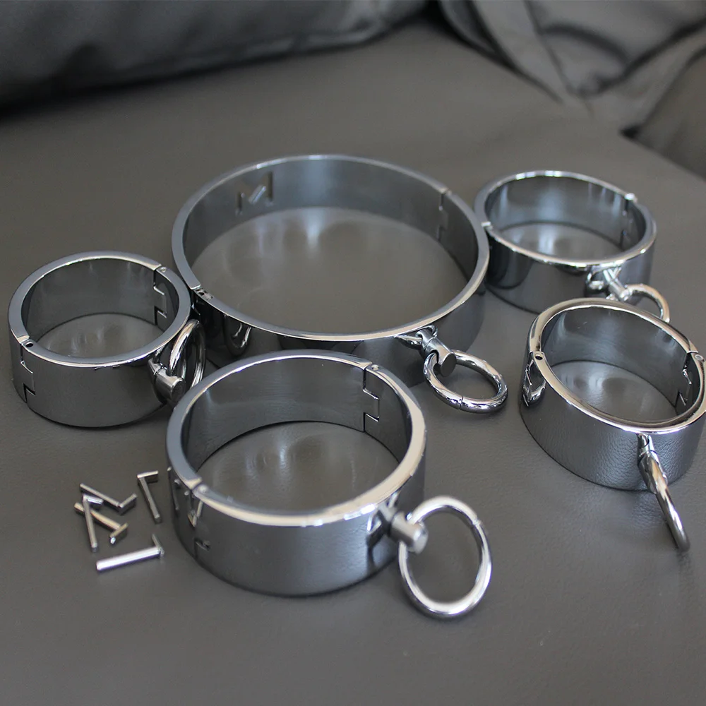 Metal Steel Ankle Wrist Cuff Handcuffs Restraints Slave BDSM Bondage Intimate Adult Game Sex Shop for Couples Sex Products