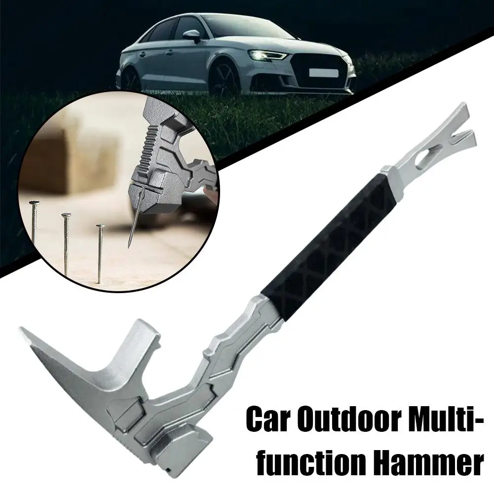 Car Outdoor Multi-function Hammer Nail Remover Fire-fighting Tools Escape Supplies Demolition Car Survival Camping K8E1