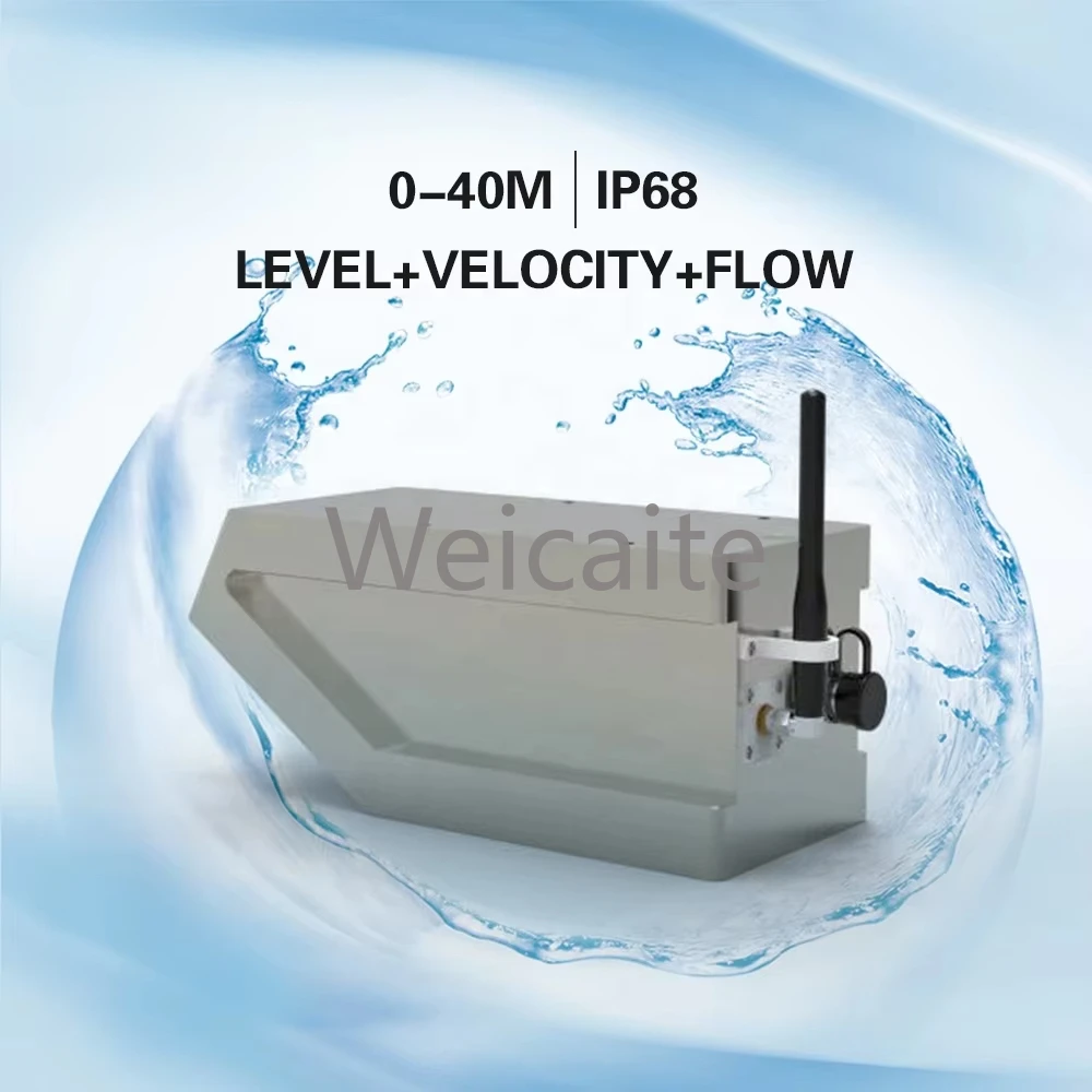 Medidor de flujo de Radar de agua de río de canal abierto de drenaje subterráneo sin contacto Medidor de velocidad de área de prevención de inundaciones