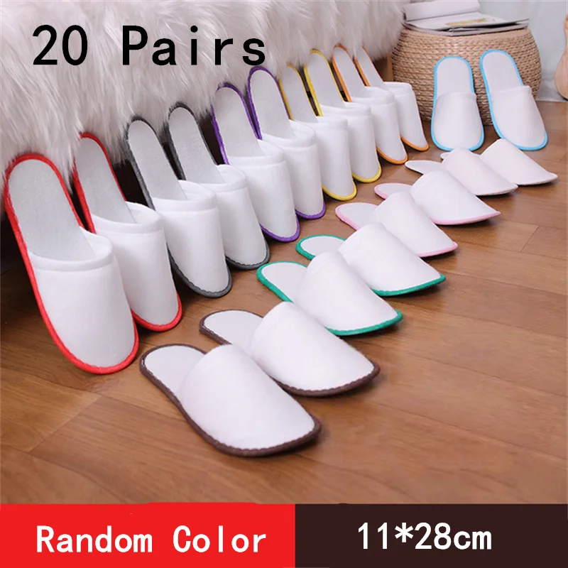 

5/10/20 пар гостиничных тапочек разных цветов для мужчин и женщин, бархатные одноразовые хлопковые тапочки, домашняя обувь для отеля, спа-горсовая горка