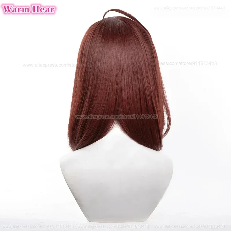 โมโมะ อายาเสะ สังเคราะห์ 43 ซม.ยาวสีน้ำตาลเข้มวิกผมและต่างหูผมทนความร้อนฮาโลวีนปาร์ตี้คอสเพลย์อะนิเมะวิกผม