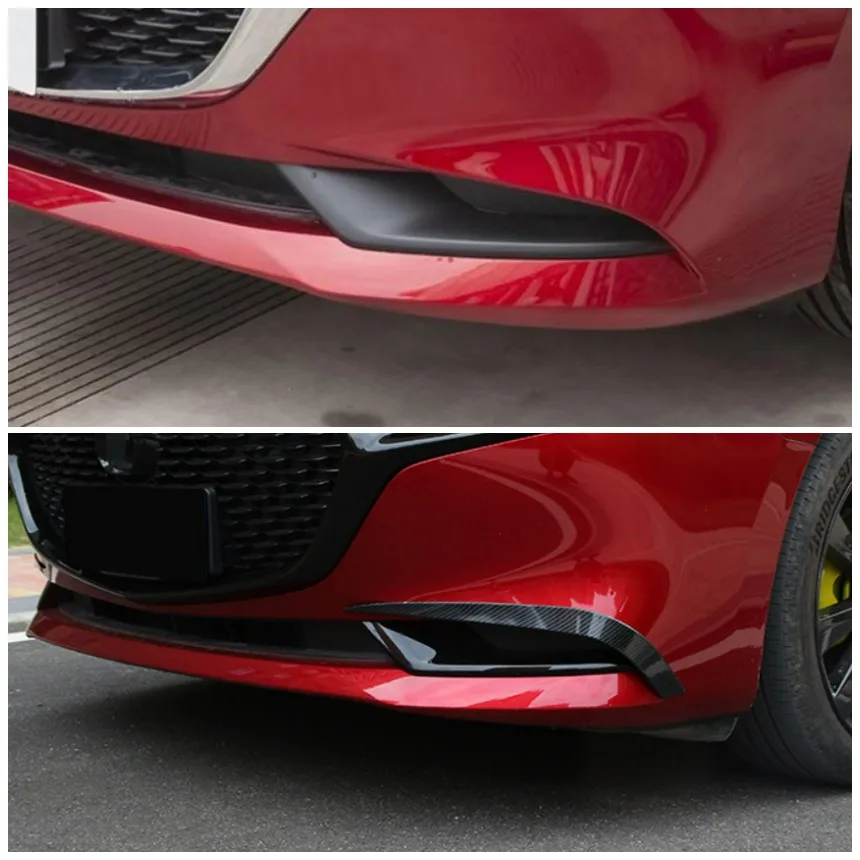 

For Mazda 3 Axela 2019 2020 Exterior Accessories Carbon Fiber Look Fog Lights Lamps Eyelid Eyebrow Strip Cover Trim