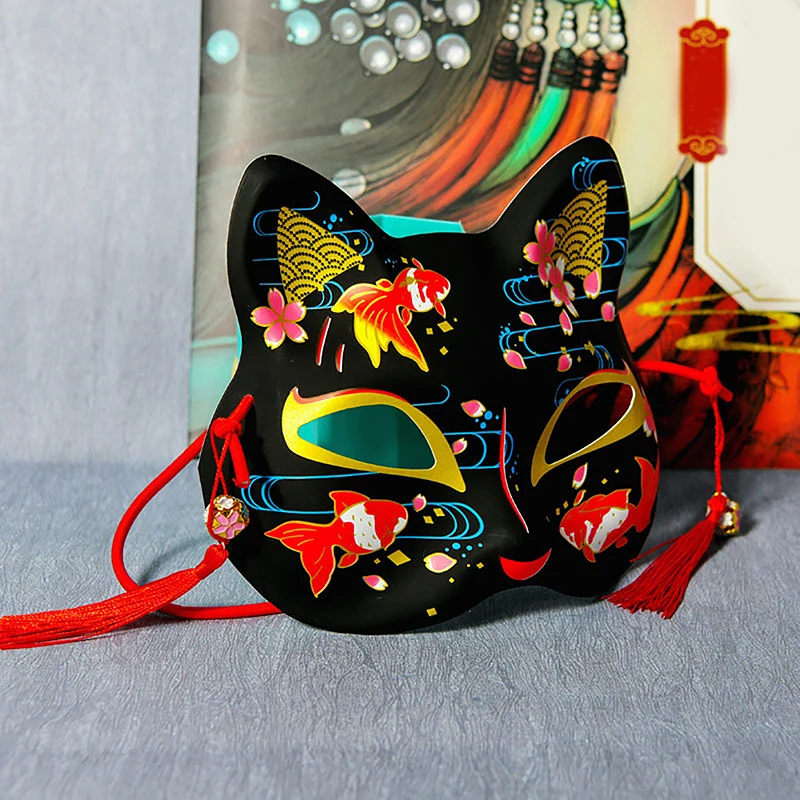 고양이 코스프레 풀 페이스 마스크, 일본 스타일 장식 메이크업 마스크, 플라스틱 동물 마스크 의상, 소품 액세서리, 18*18*7cm, 1PC