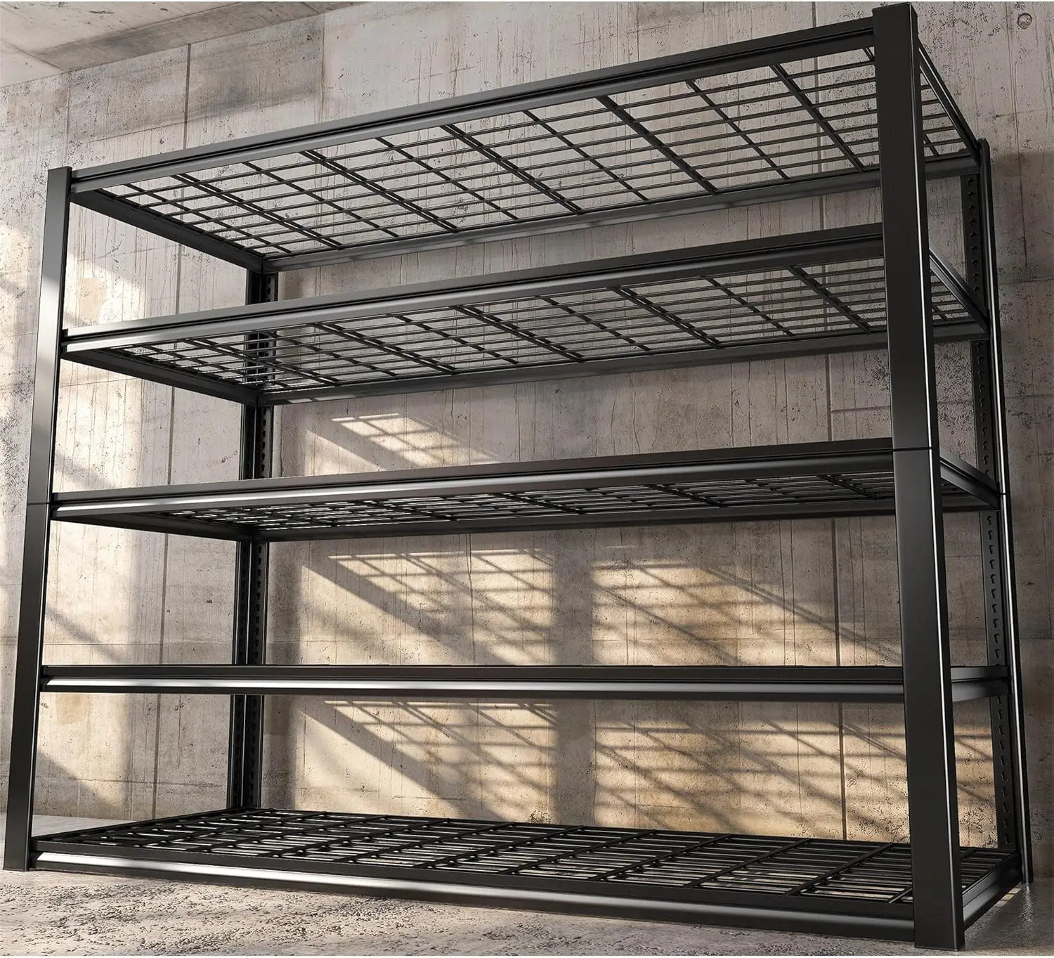 3000LBS Garage Shelving Heavy Duty 48.2''W Storage Shelves 72''H Adjustable 5 Tier Metal Shelves