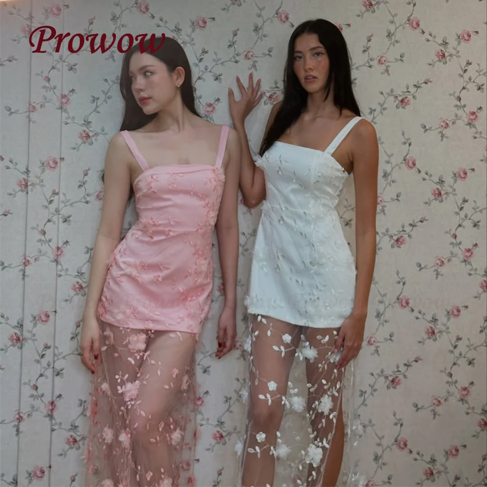 

Prowow Элегантное платье трапециевидной формы с цветочным принтом для выпускного вечера с квадратным воротником и вырезом длиной до пола, свадебное платье без рукавов на молнии сзади, бесплатно по индивидуальному заказу