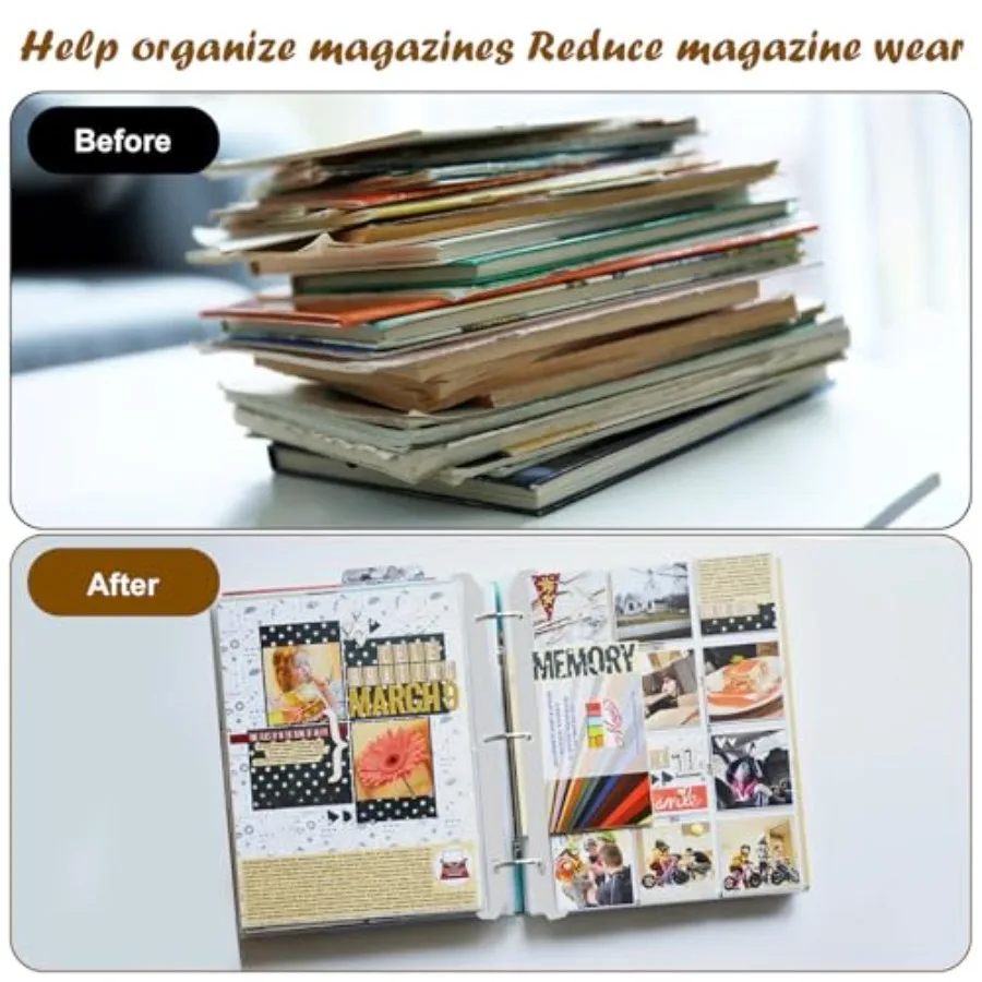 40Pcs Magne Holders for Binders 3 Hole Puhed Plastic Magne Organizer Binder Accessories 3 Ring Binder Insert Strips for File Bo