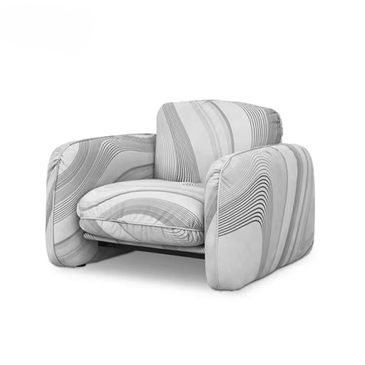 

Modern Style Gray Fabric Single Sofa Chair Living Room Lounge Accent Chair Furniture Fauteuil