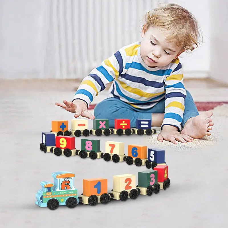 Set di treni magnetici con alfabeto 16 pezzi Numero Treno in legno Giocattolo educativo per bambini Giocattoli per la scuola materna Giocattolo di apprendimento carino per bene