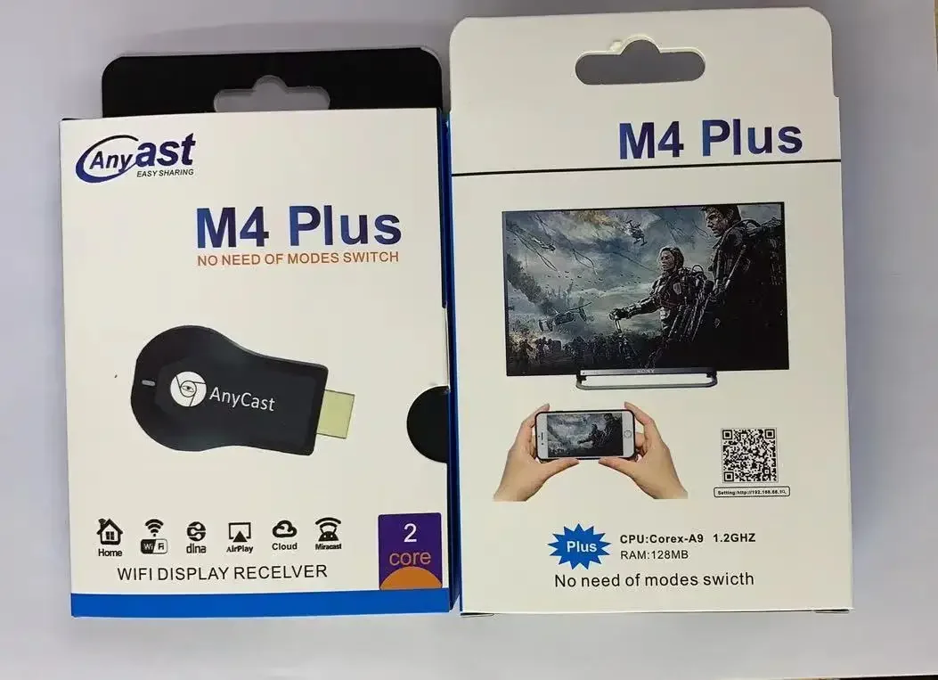 AnyCast M4 Plus 와이파이 디스플레이 무선 TV 스틱, 구글 HDMI 호환 리시버 미디어 TV 스틱, DLNA 에어플레이, iOS 안드로이드용, 1080P