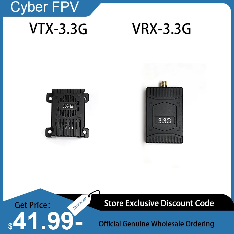 Long Range 3.3GHz VTX VRX 4W FPV Video Transmitter 16CH Wid Band Video Receiver for FPV RC Racing Drone Goggles Parts